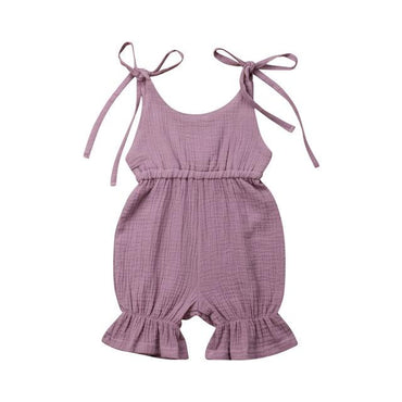 Solid Ruffle Baby Jumpsuit Purple 9-12 M 