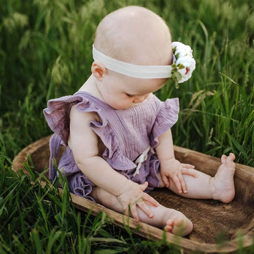 Ruffle Solid Baby Romper