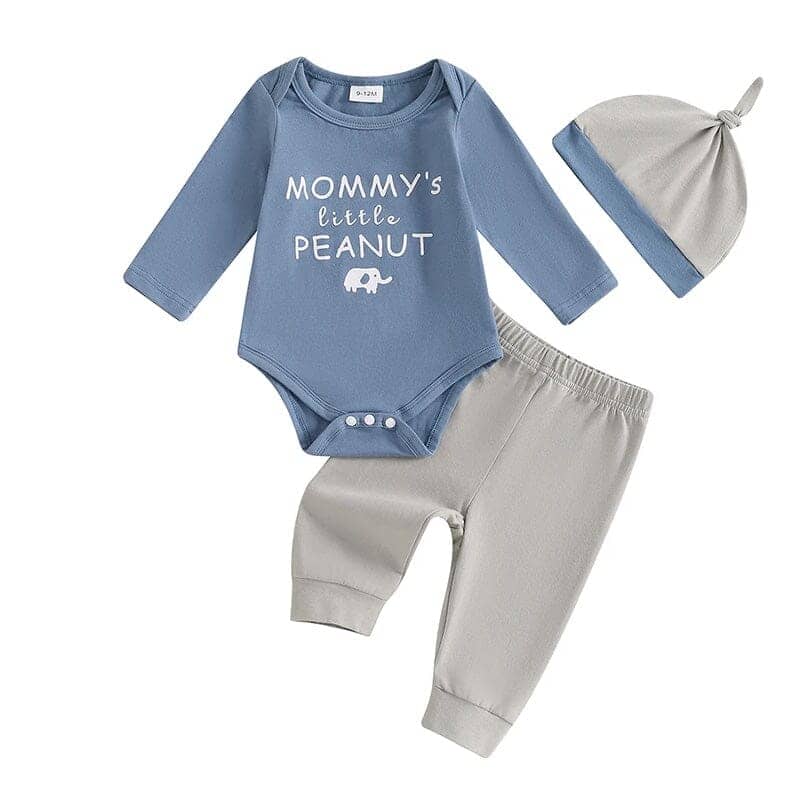 Baby Boy Mommy's Little Peanut 3-Piece Ourfit Set – The Trendy