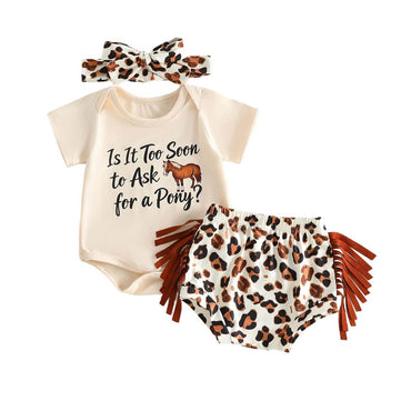 Short Sleeve Cowgirl Pony Baby Set