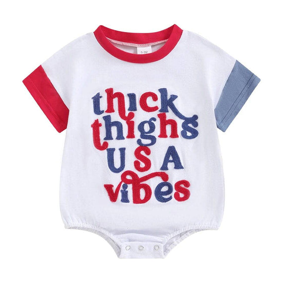Thick Thighs USA Vibes Baby Bodysuit   