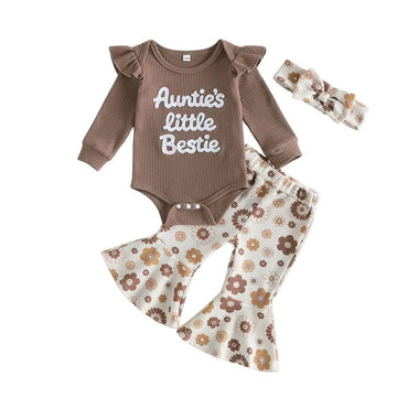 Auntie's Little Bestie Floral Flared Baby Set