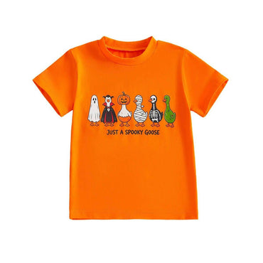 Spooky Goose Halloween Toddler Tee Orange 2T