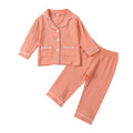 Long Sleeve Solid Toddler Pajama Set Pajamas The Trendy Toddlers Pink 18-24 M 