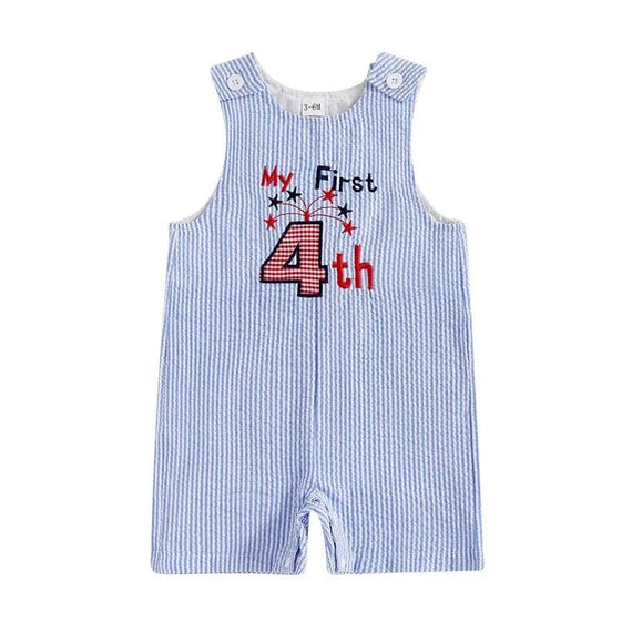 Sleeveless First 4th of July Baby Romper