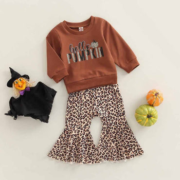 Hello Pumpkin Leopard Toddler Set   