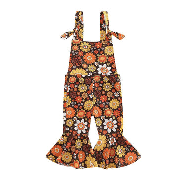 Sleeveless Floral Flared Toddler Jumpsuit   