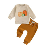 Long Sleeve Pumpkin Patch Solid Pants Baby Set