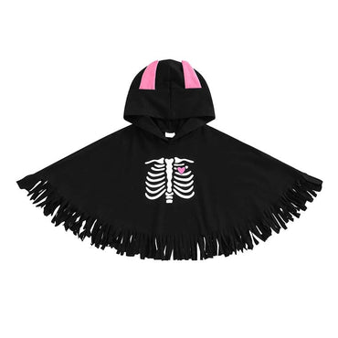 Fringed Skeleton Poncho Toddler Costume   