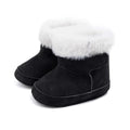 Solid Plush Baby Boots Black 1