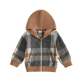 Zip-Up Plaid Hooded Toddler Jacket