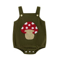 Sleeveless Mushroom Apple Baby Romper Green 0-3 M