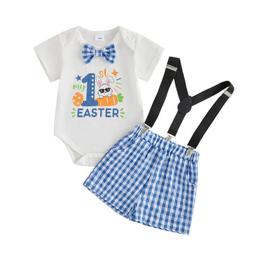 My First Easter Gingham Shorts Baby Set