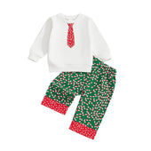 Long Sleeve Candy Cane Tie Baby Set