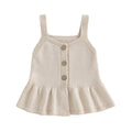 Sleeveless Solid Knitted Vest Top Beige 3-6 M