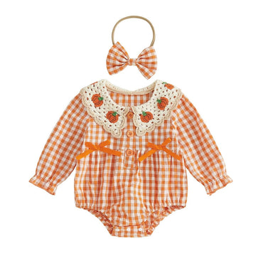 Long Sleeve Vintage Halloween Baby Romper Rompers The Trendy Toddlers 