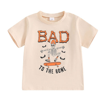 Bad To The Bone Halloween Toddler Tee   