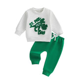 Long Sleeve St. Pat-Rex Day Baby Set White 3-6 M