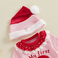Long Sleeve First Christmas Lace Baby Jumpsuit Jumpsuit The Trendy Toddlers 