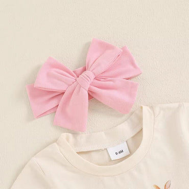 Short Sleeve Bows Bunny Toddler Set