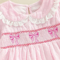 Puff Sleeve Pink Collar Toddler Dress