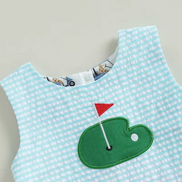 Sleeveless Striped Golf Baby Set