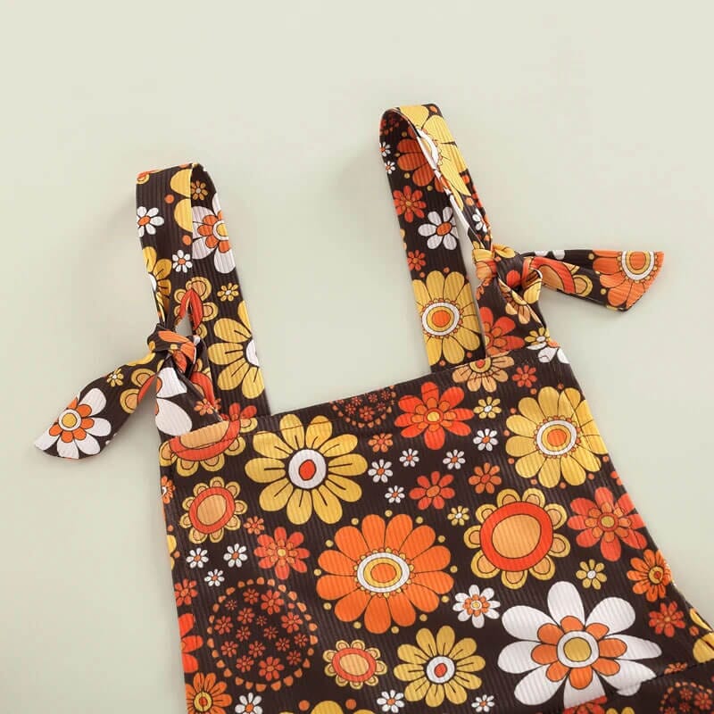 Sleeveless Floral Flared Toddler Jumpsuit   