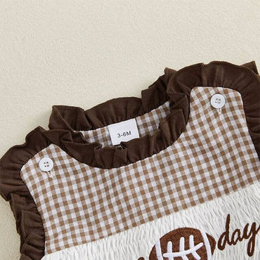 Sleeveless Game Day Baby Romper Rompers The Trendy Toddlers 