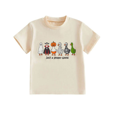 Spooky Goose Halloween Toddler Tee Beige 2T