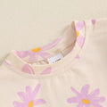 Long Sleeve Beige Floral Toddler Set