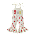 Sleeveless Lobster Flared Toddler Jumpsuit Beige 9-12 M