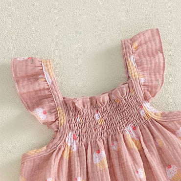 Fly Sleeve Cupcakes Baby Set