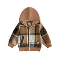 Zip-Up Plaid Hooded Toddler Jacket