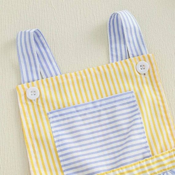 Striped Pocket Baby Romper