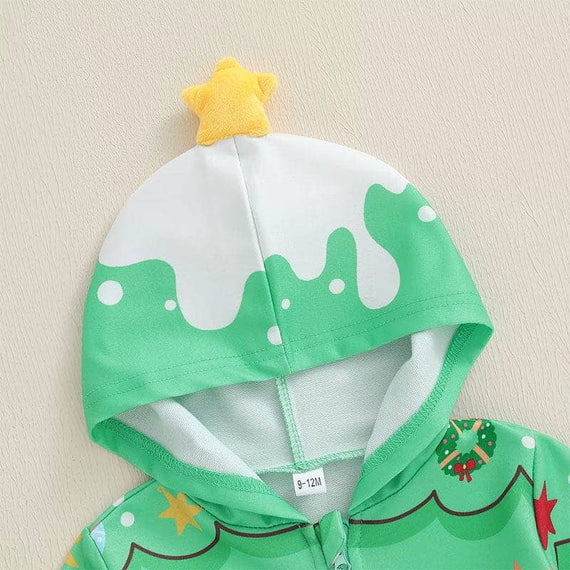 Christmas Vibes Zipper Hooded Toddler Jacket