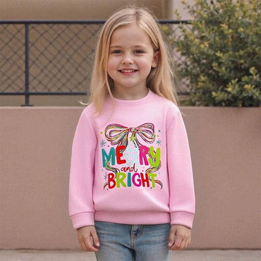 Merry and Bright Bow Toddler Sweatshirt