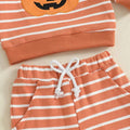 Long Sleeve Striped Pumpkin Baby Set