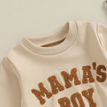 Mama's Boy Solid Pants Baby Set   