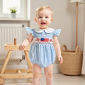 4th of July Collar Checkered Baby Romper