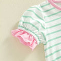 Short Sleeve Stripes Baby Romper