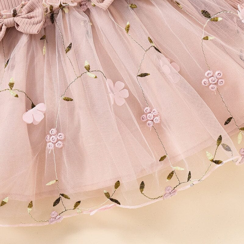Pink Floral Tulle Baby Dress   