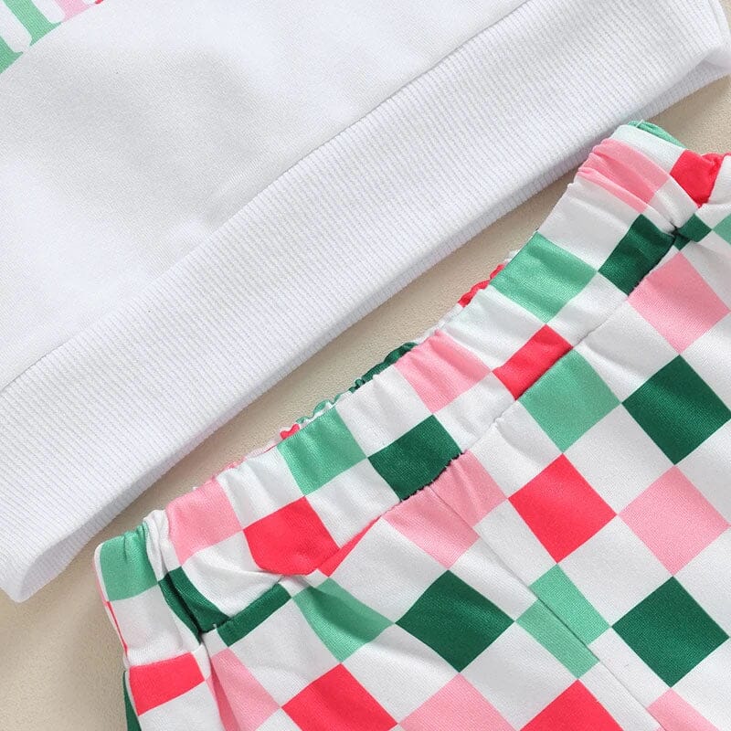 Checkerboard Flared Pants Toddler Set   