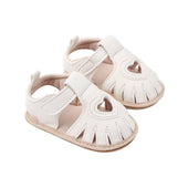 Solid Strap Heart Baby Sandals White 1
