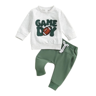 Game Day Solid Green Pants Baby Set   