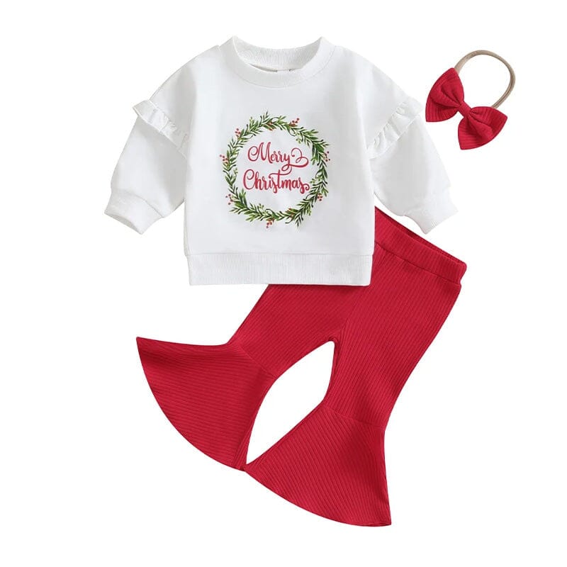 Merry Christmas Flared Pants Toddler Set   