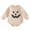 Pumpkin Face Halloween Baby Bodysuit Beige 0-3 M 