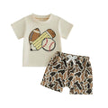 Back To School Camo Shorts Toddler Set Sets The Trendy Toddlers Beige 9-12 M 