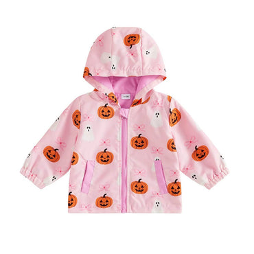 Halloween Hooded Zipper Toddler Jacket Jacket The Trendy Toddlers Pink 9-12 M 