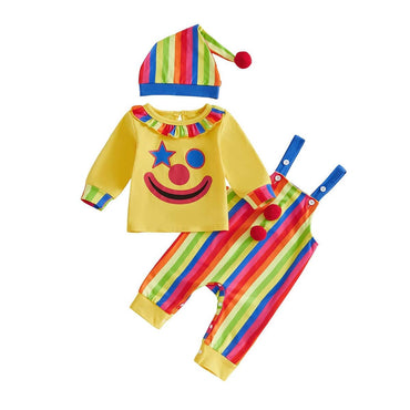 Long Sleeve Clown Baby Costume Costume The Trendy Toddlers Yellow 0-3 M 