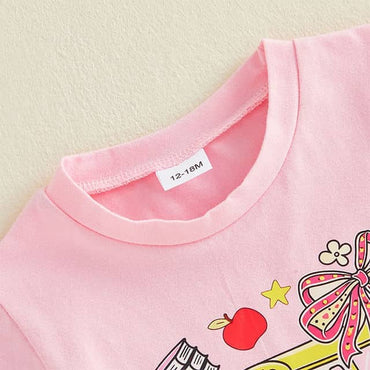 School Bus Bow Toddler Tee T-Shirt The Trendy Toddlers 